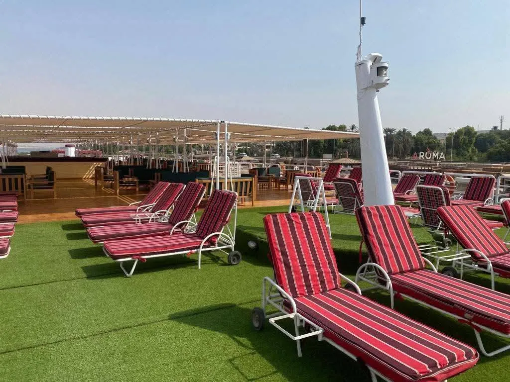 Sun deck of the MS King Tut III Nile Cruise Nile cruise